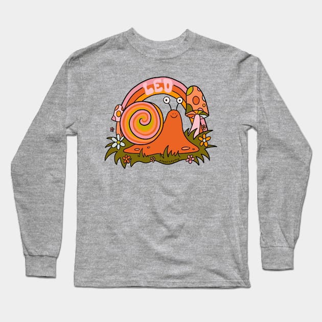 Leo Snail Long Sleeve T-Shirt by Doodle by Meg